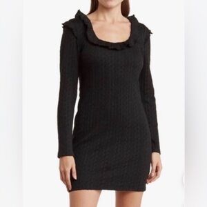 19 Cooper Black Long Sleeve Ruffle Dress